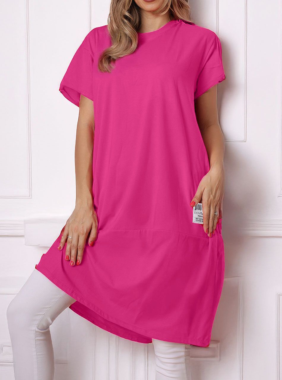 Egyszínű, zsebes hagymaruha (pink)
