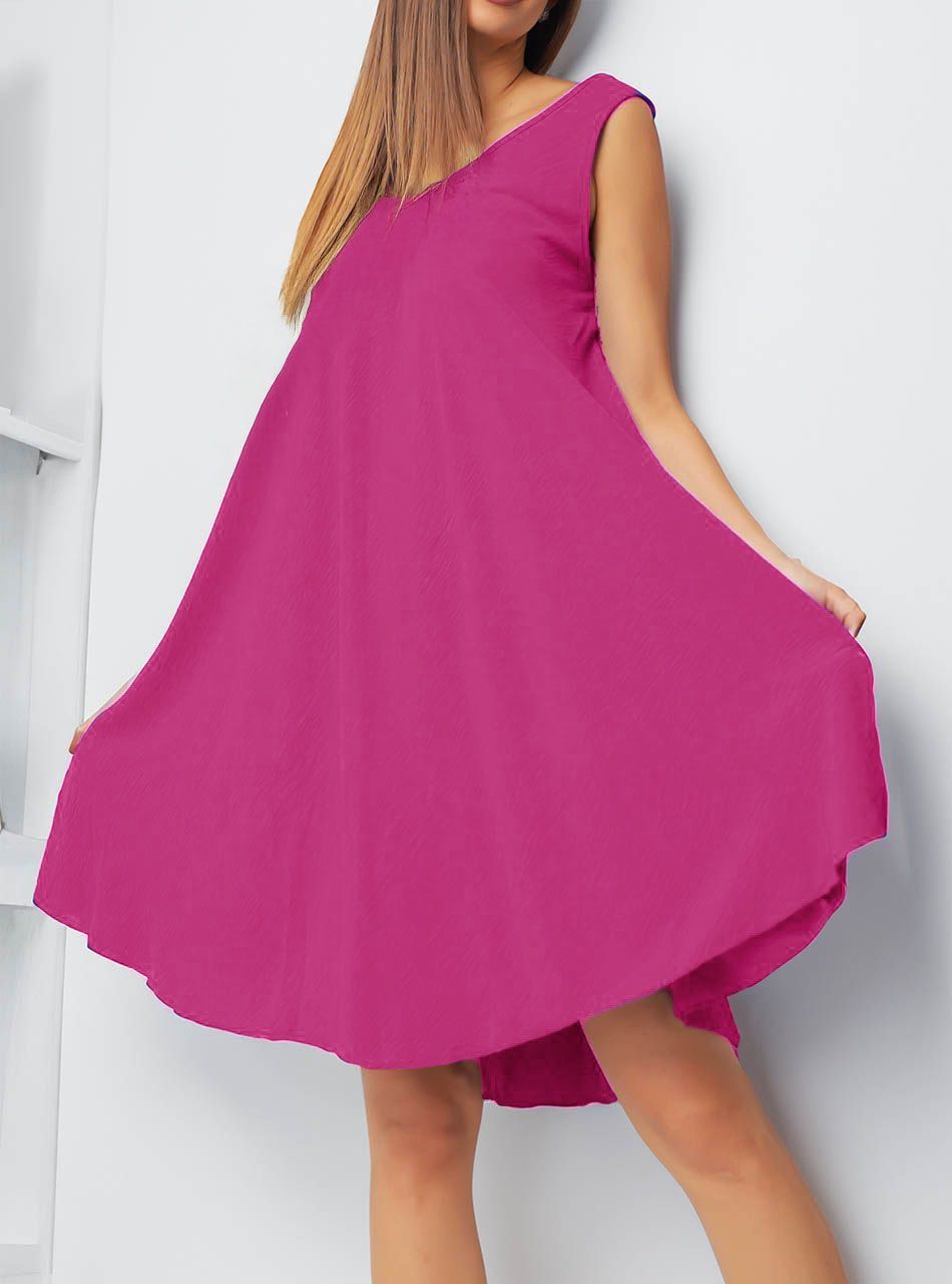 A vonalú, lenge ruha (magenta)
