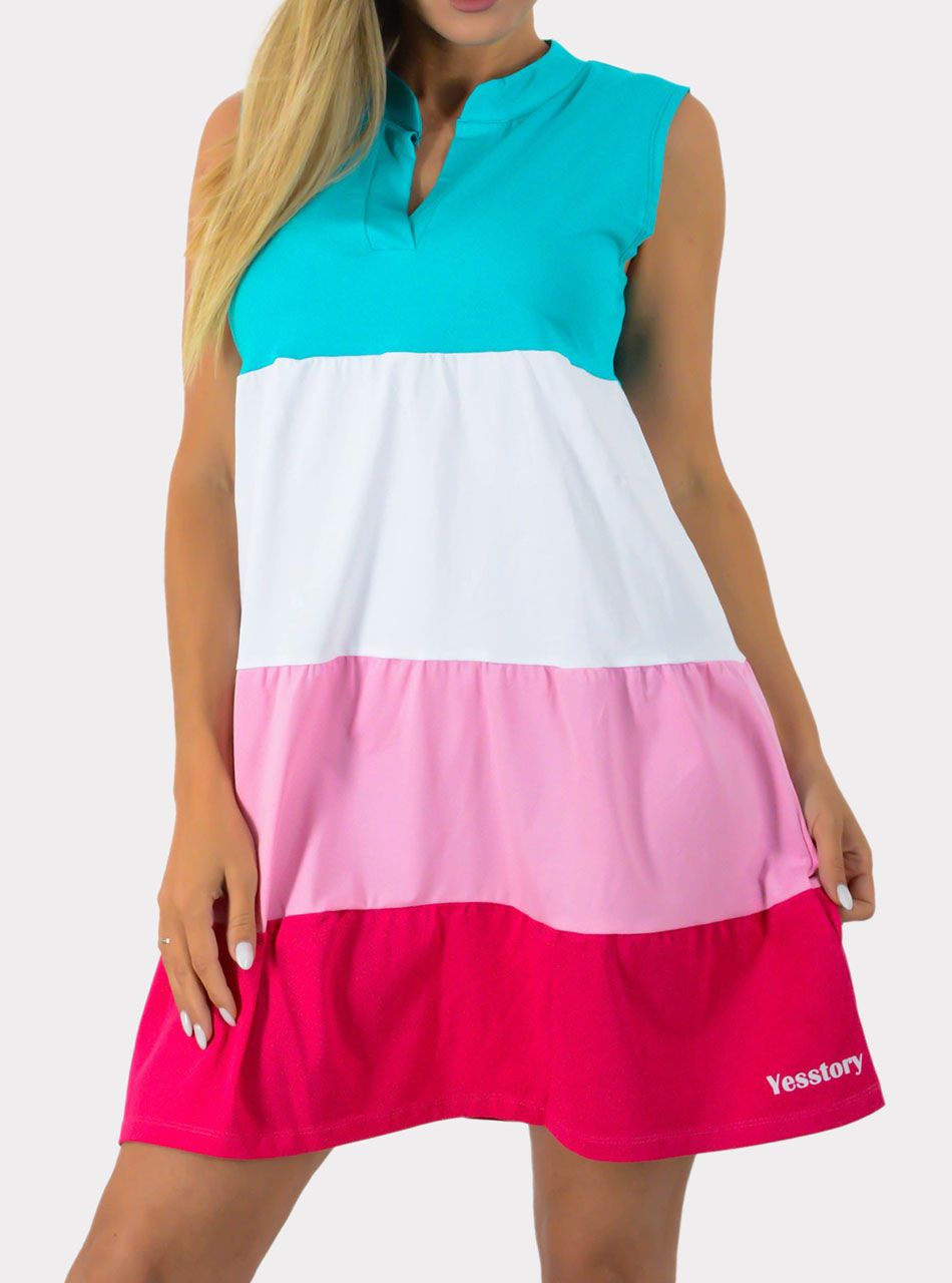 V kivágású fagyi ruha (türkiz-fehér-rózsaszín-pink) V kivágású fagyi ruha (türkiz-fehér-rózsaszín-pink)