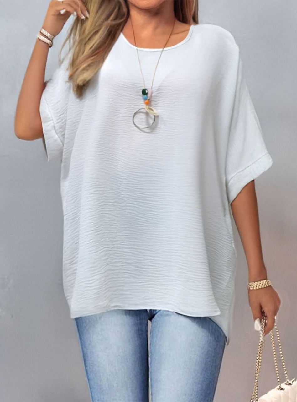 Egyszínű, lenge felső nyaklánccal (fehér)