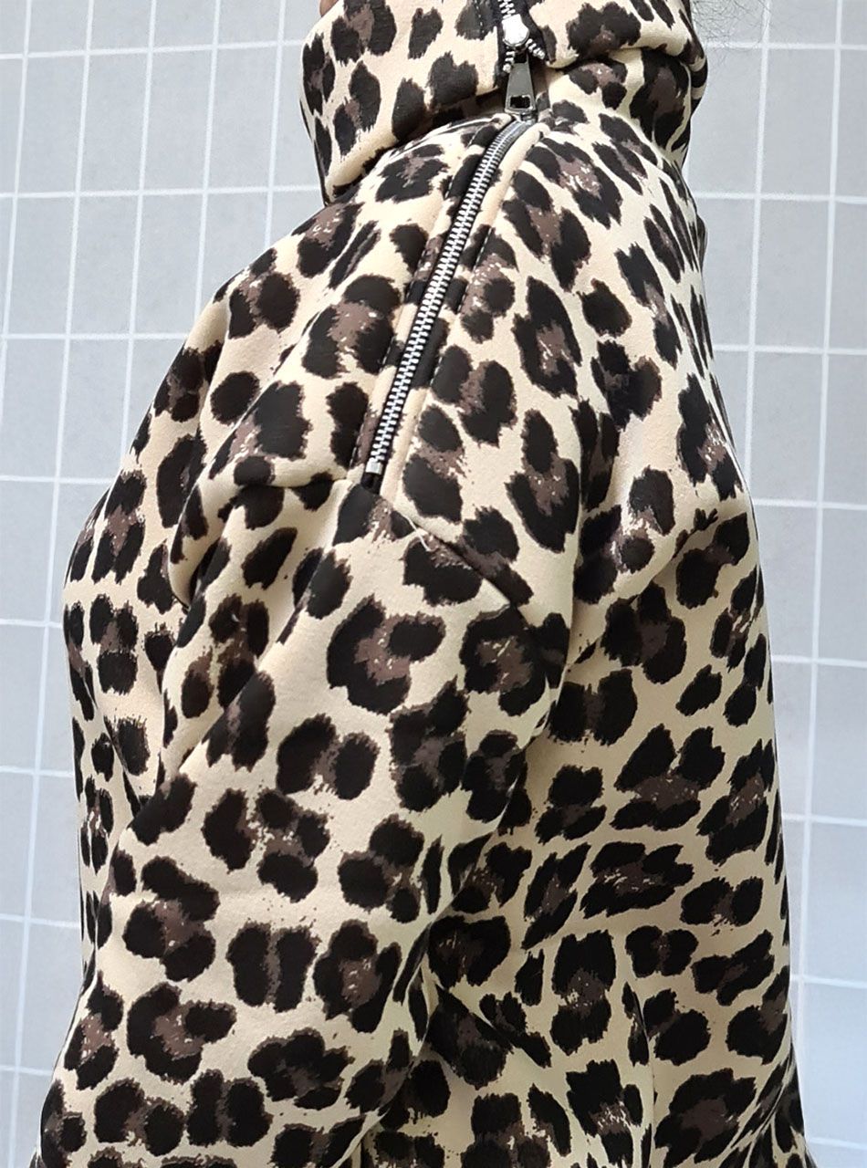 Nyaknál cipzáros, ocelot mintás tunika Nyaknál cipzáros, ocelot mintás tunika