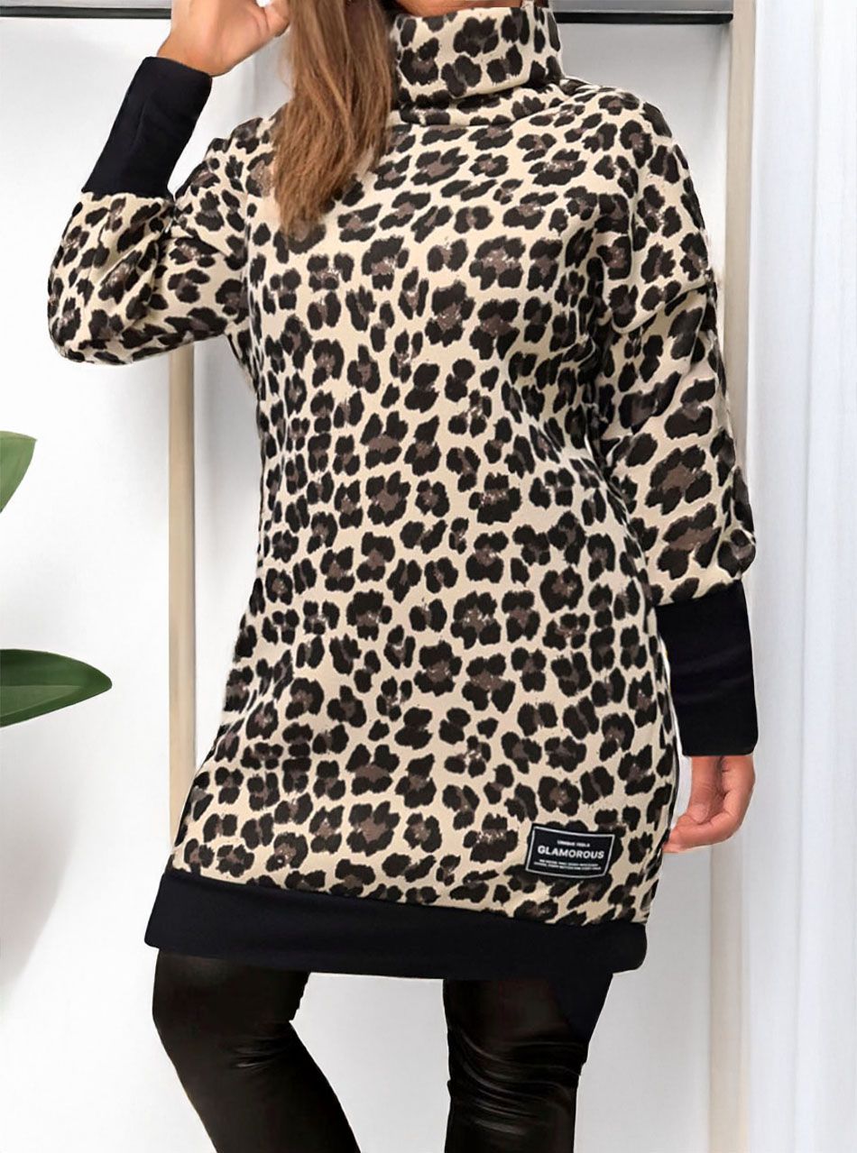 Nyaknál cipzáros, ocelot mintás tunika Nyaknál cipzáros, ocelot mintás tunika