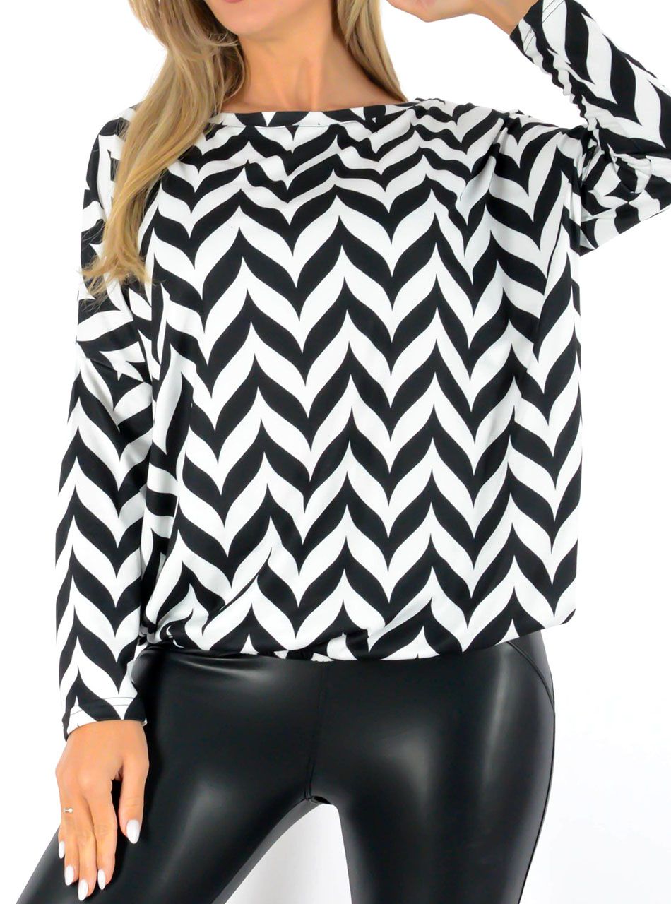 Gumis aljú mintás felső I.