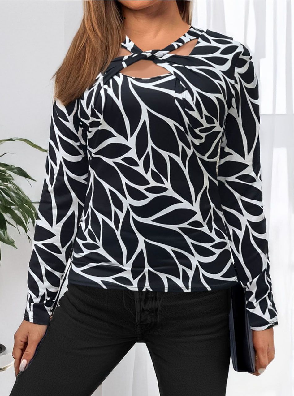 Nyaknál csavart, mintás felső V.