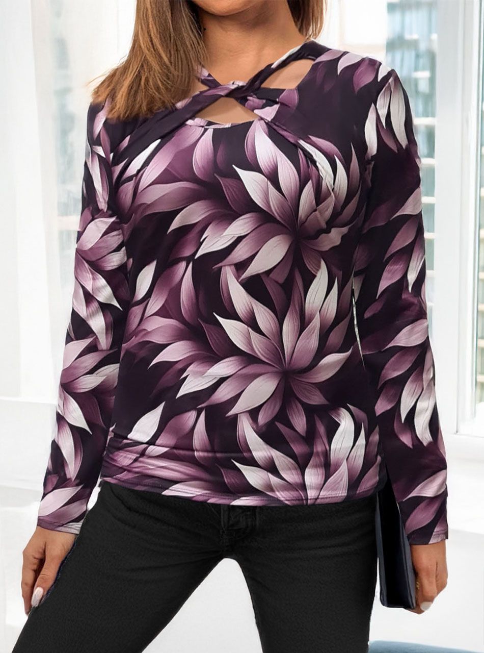 Nyaknál csavart, mintás felső VIII.