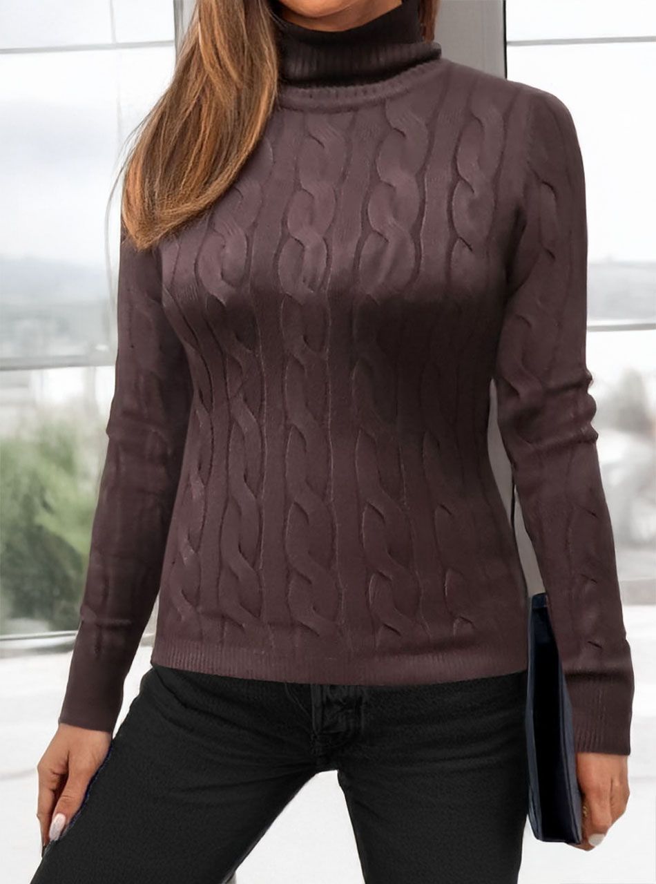 Csavart mintás kötött garbó (csokibarna)