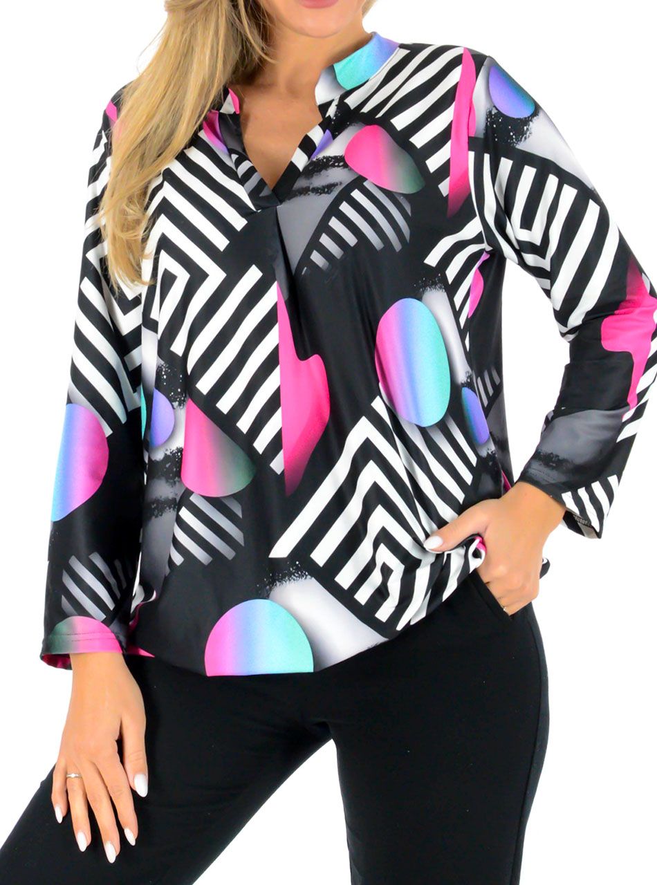 Gumis aljú V nyakú mintás felső I.