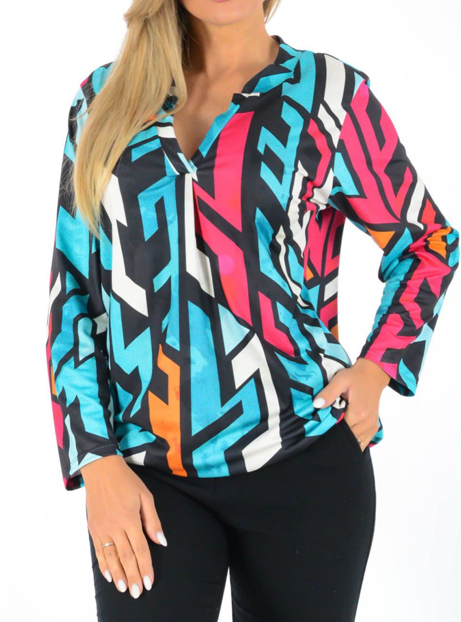 Gumis aljú V nyakú mintás felső V.