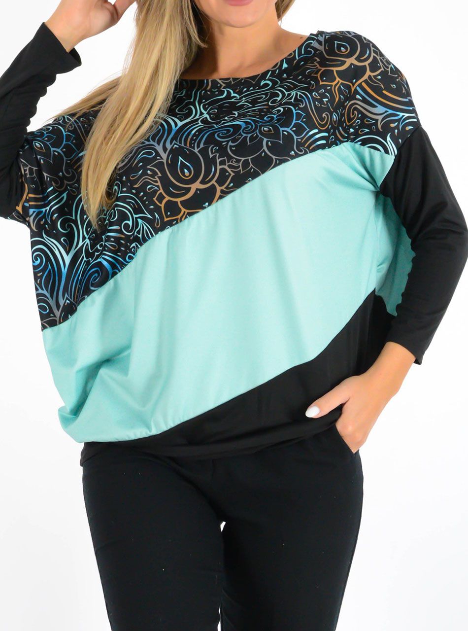 Passzés aljú, aszimmetrikus, mintás felső II.