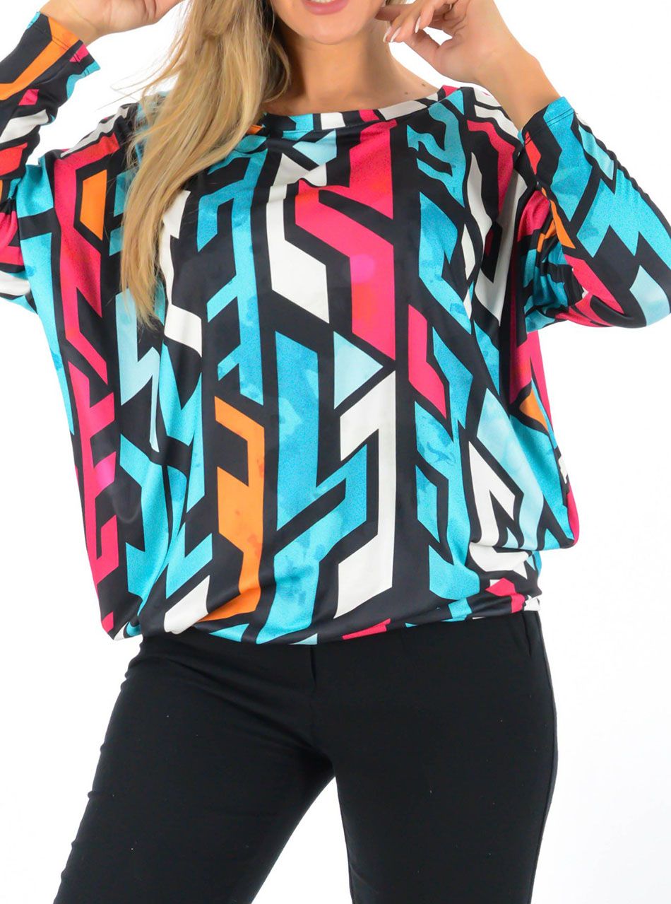 Gumis aljú mintás felső I.