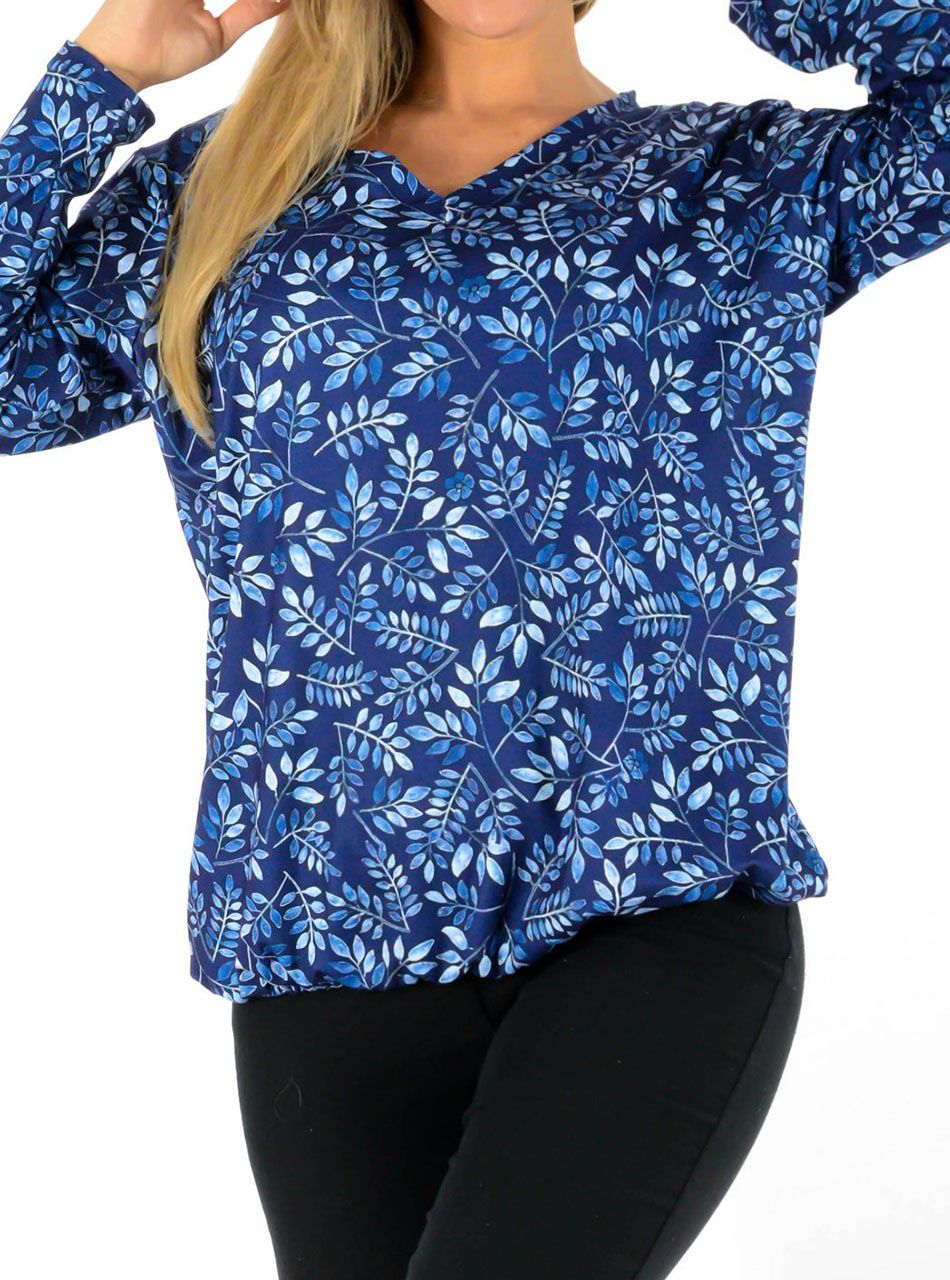 V kivágású, gumis aljú mintás felső II.