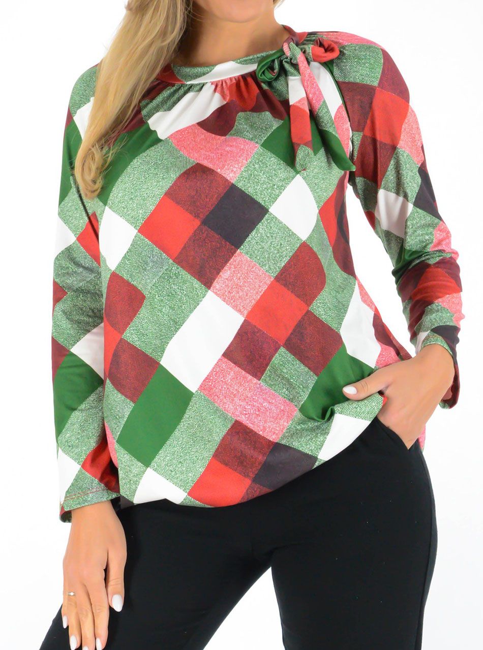 Nyaknál kötős, gumis aljú mintás felső IV. 