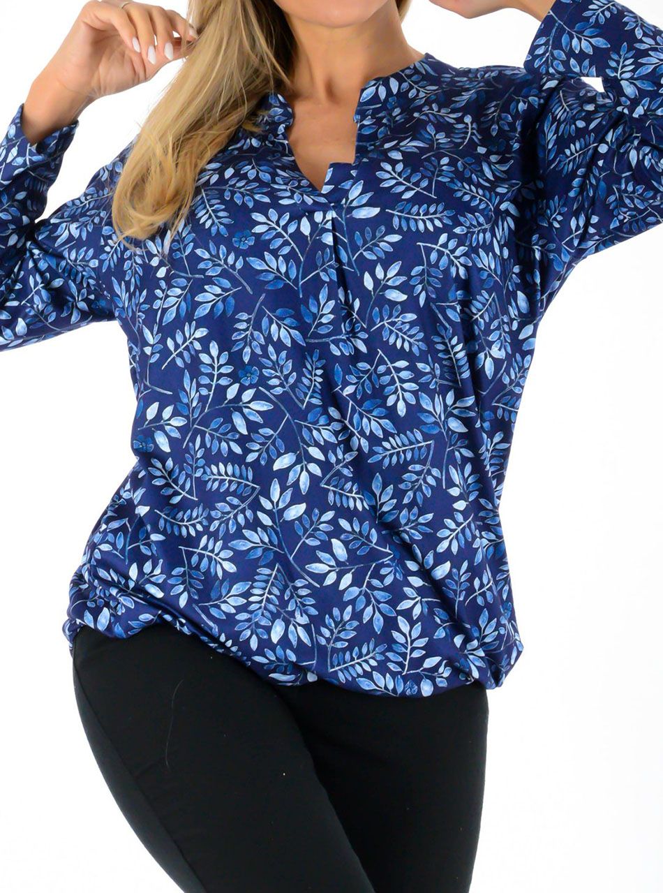 V nyakú, gumis aljú mintás felső II.