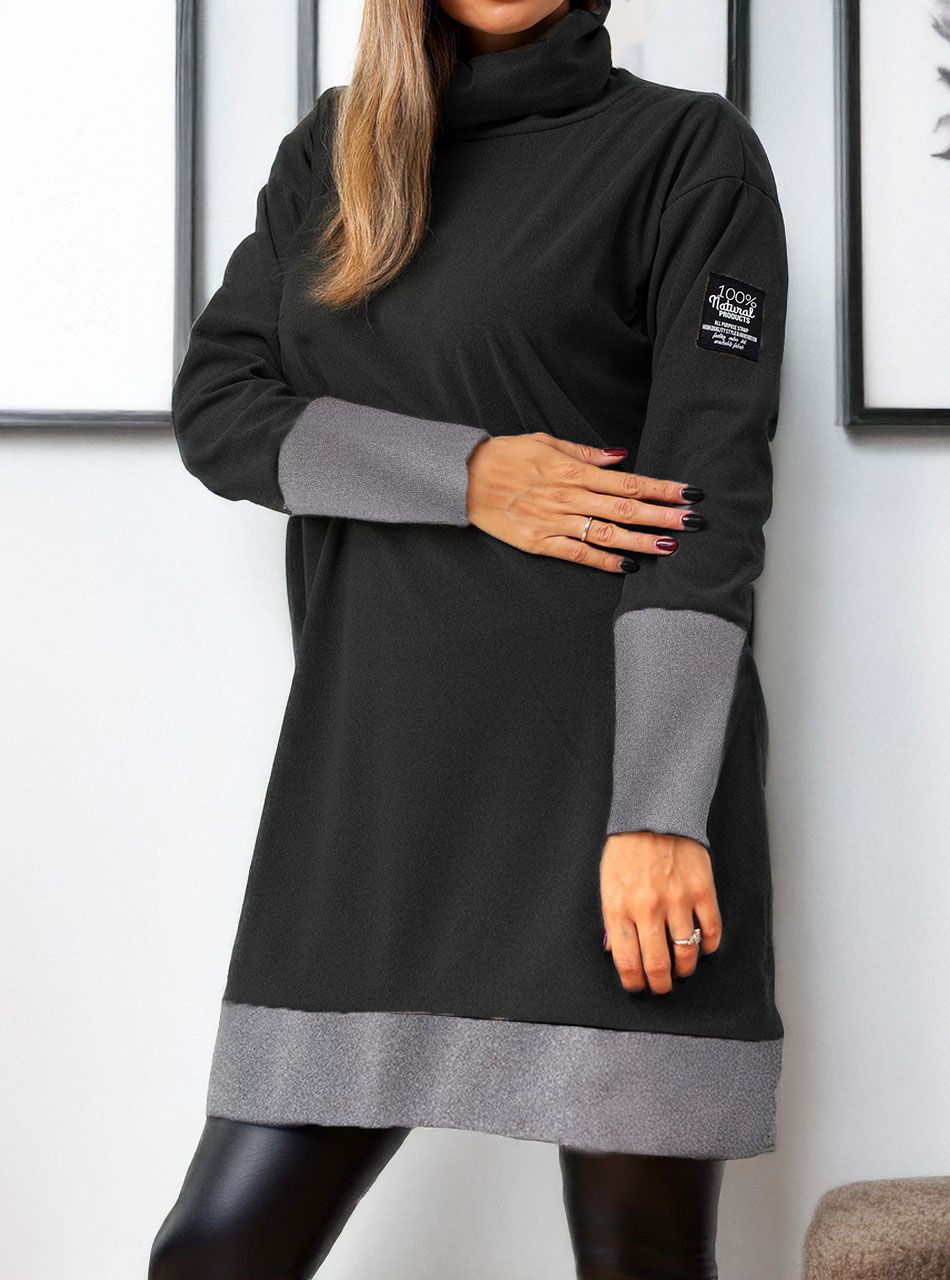 Ariel, emelt nyakú tunika (fekete)