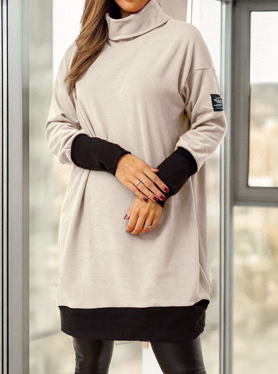 Ariel, emelt nyakú tunika (bézs)