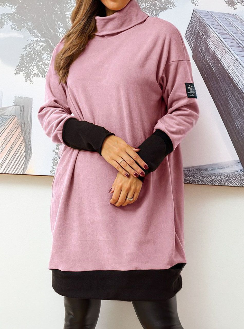 Ariel, emelt nyakú tunika (púder)