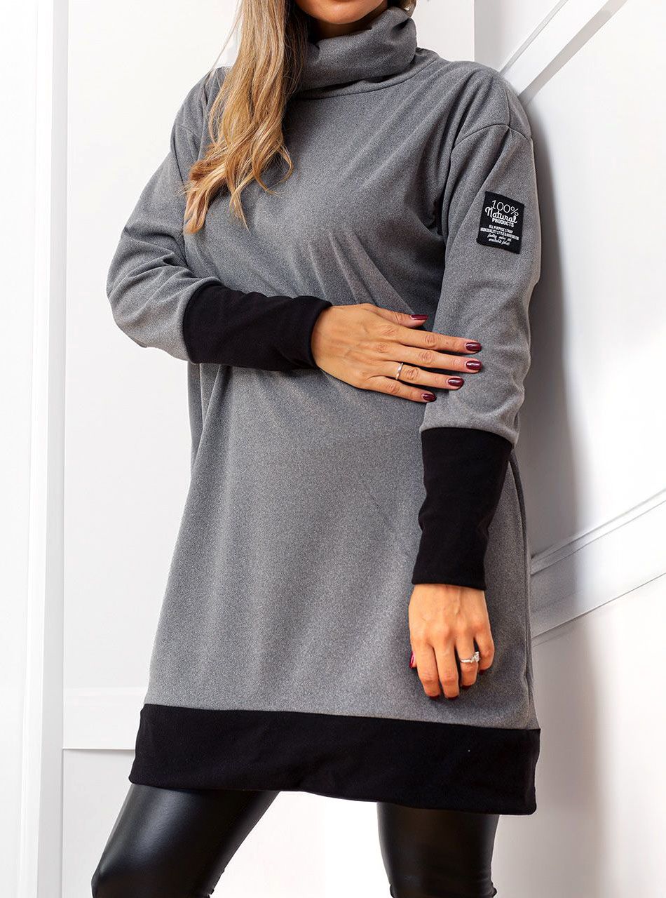 Ariel, emelt nyakú tunika (szürke)