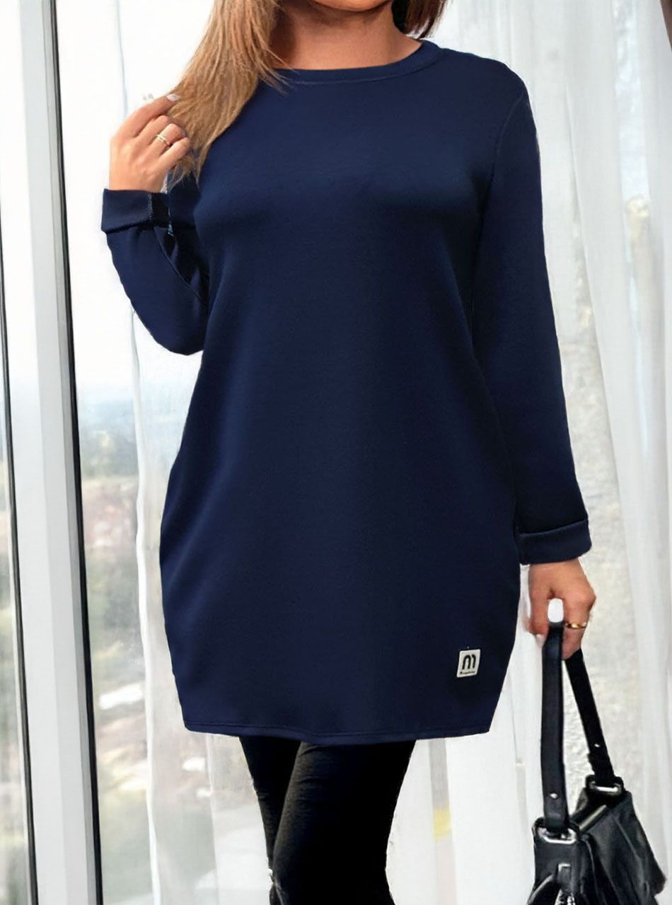 Molly, egyszínű zsebes ruha (sötétkék)