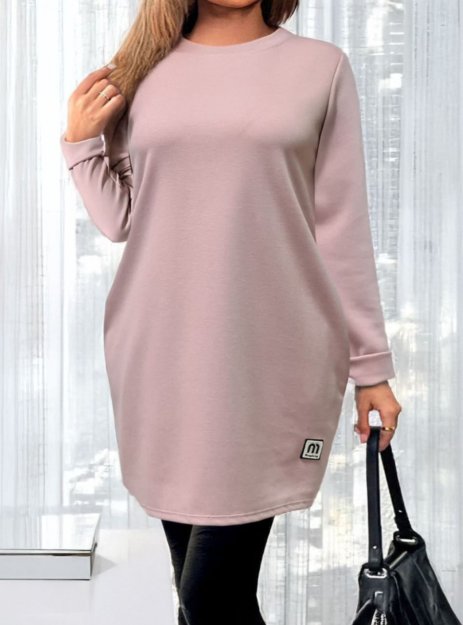 Molly, egyszínű zsebes ruha (púder)