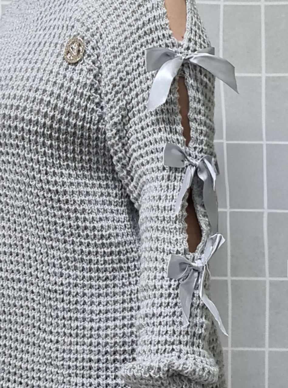 Masnis, csillámos kötött tunika (szürke)