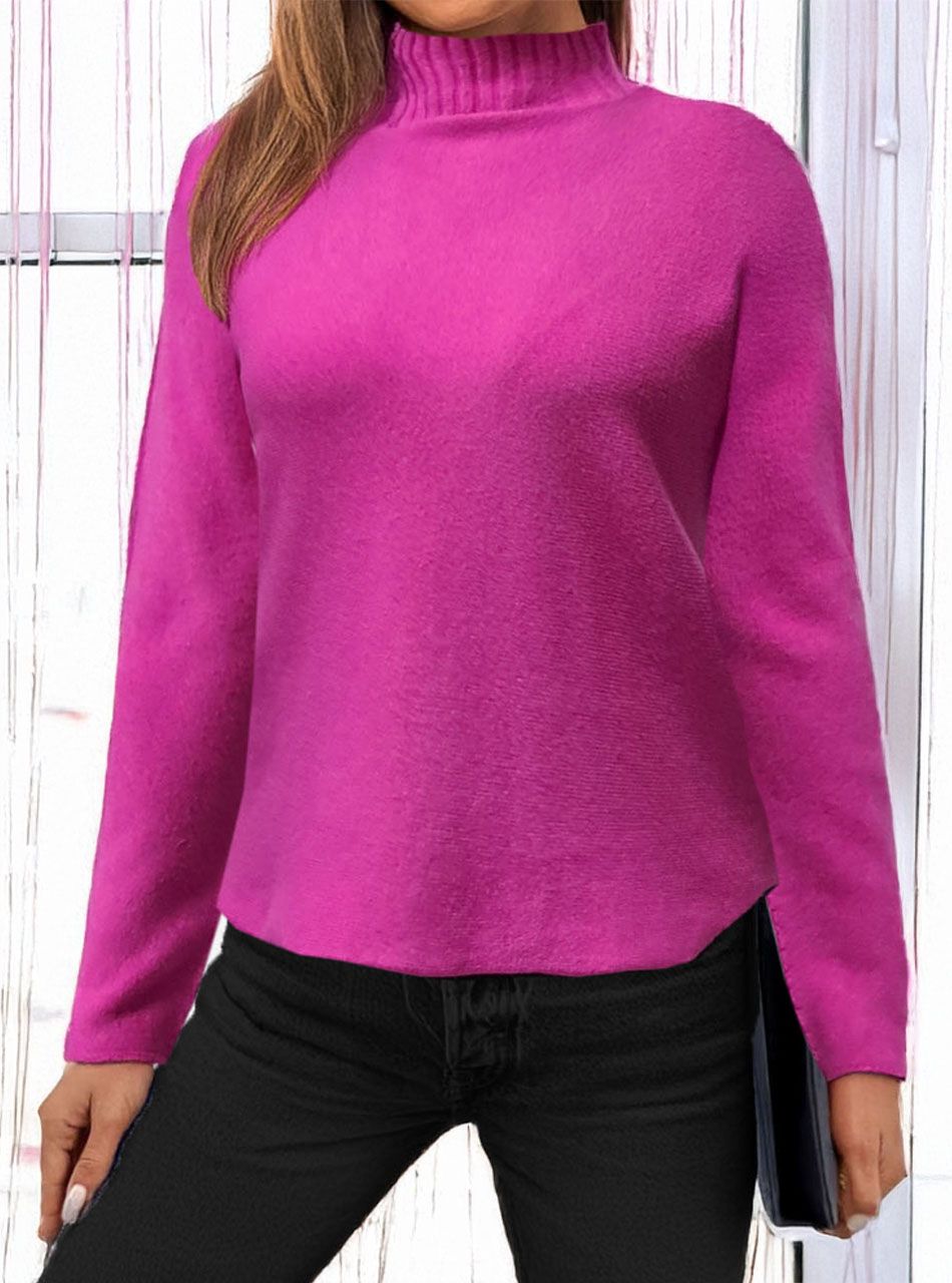 Emelt nyakú, puha felső (pink)