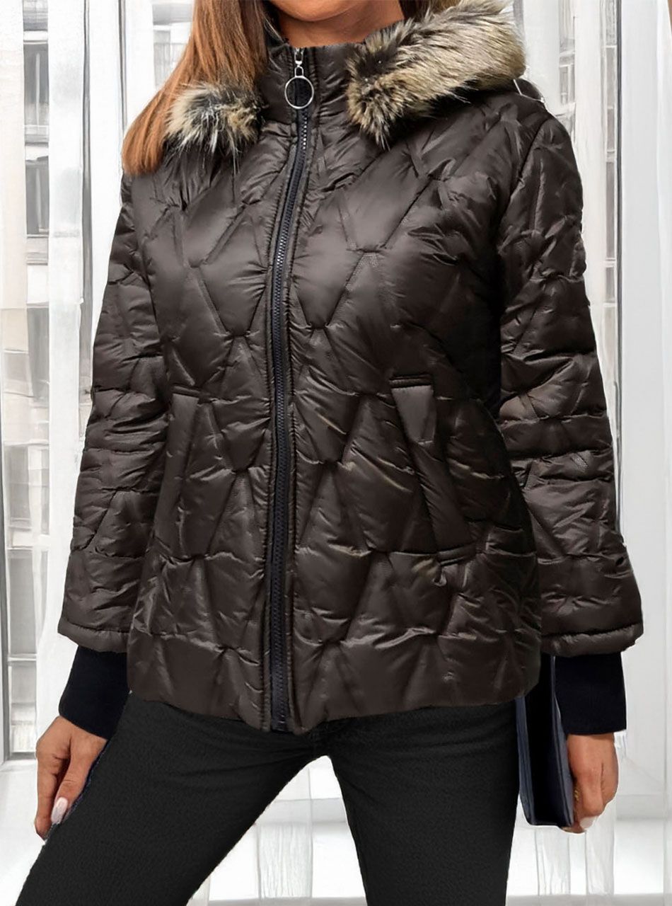 Kapucnis , steppelt kabát (csokibarna)