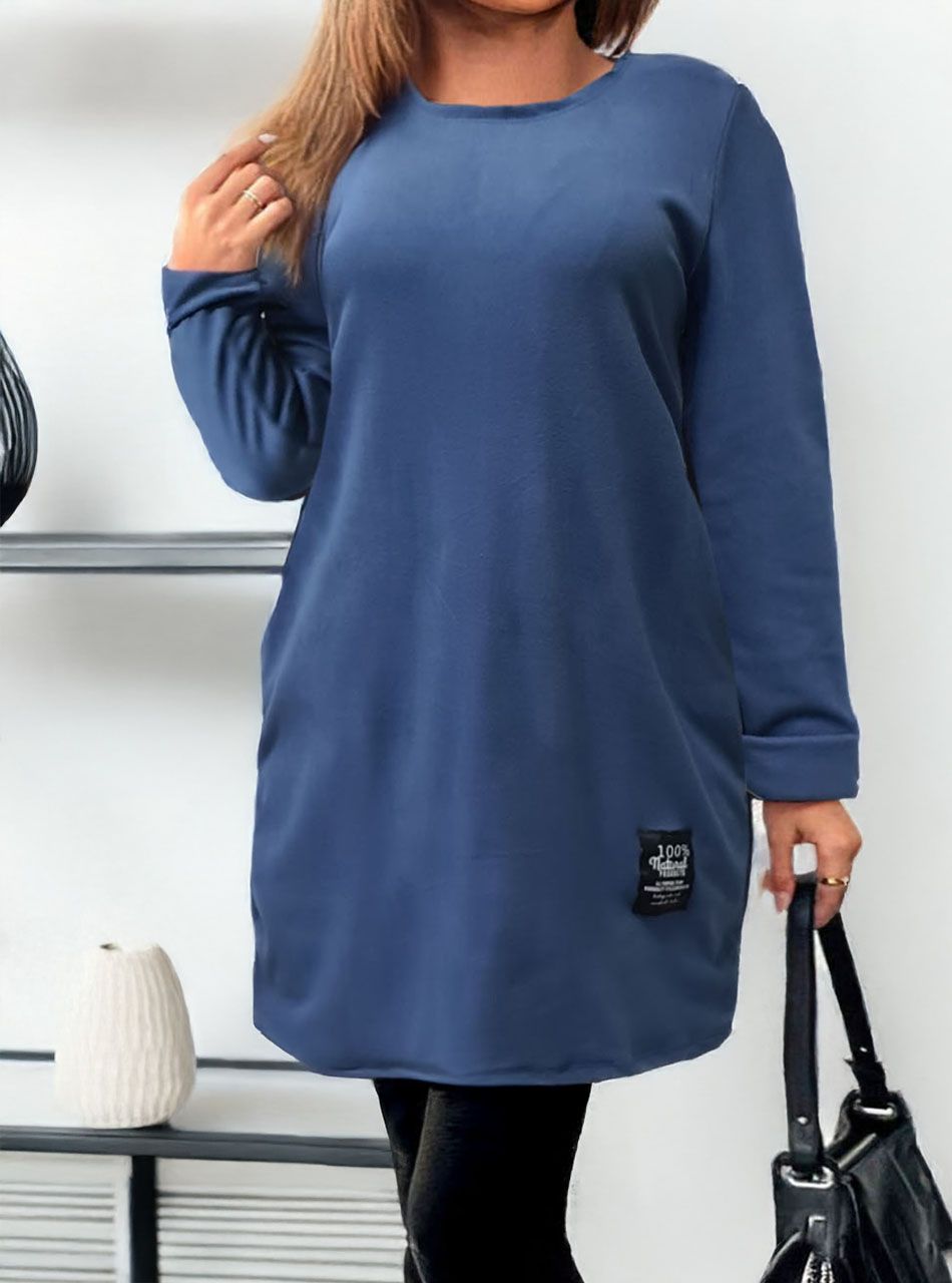 Polly, egyszínű zsebes ruha (farmerkék)