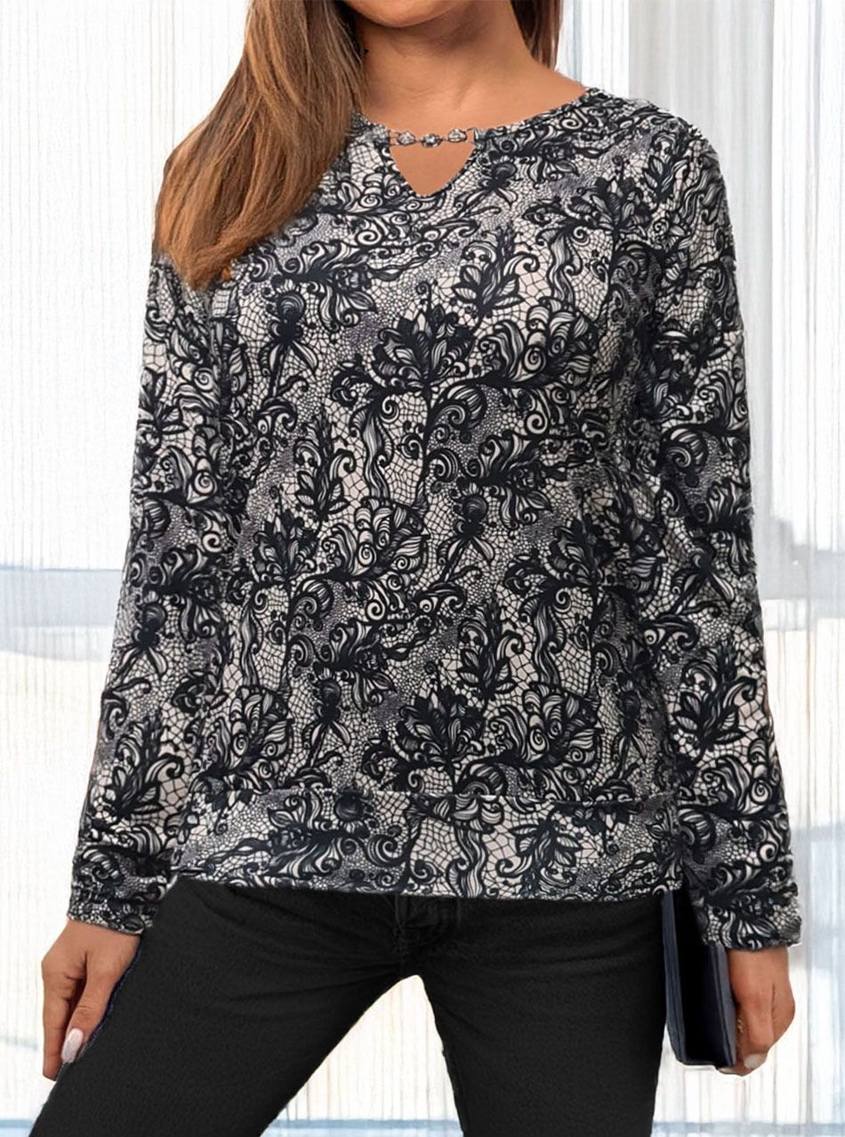 Passzés aljú, mintás felső V.