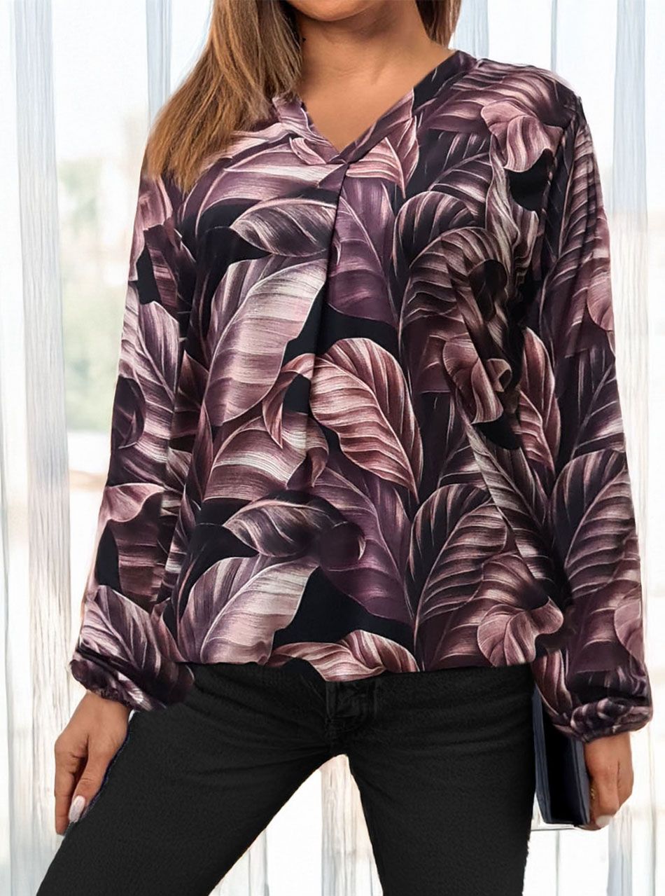 Alján ,ujján gumírozott, V kivágású mintás felső III.