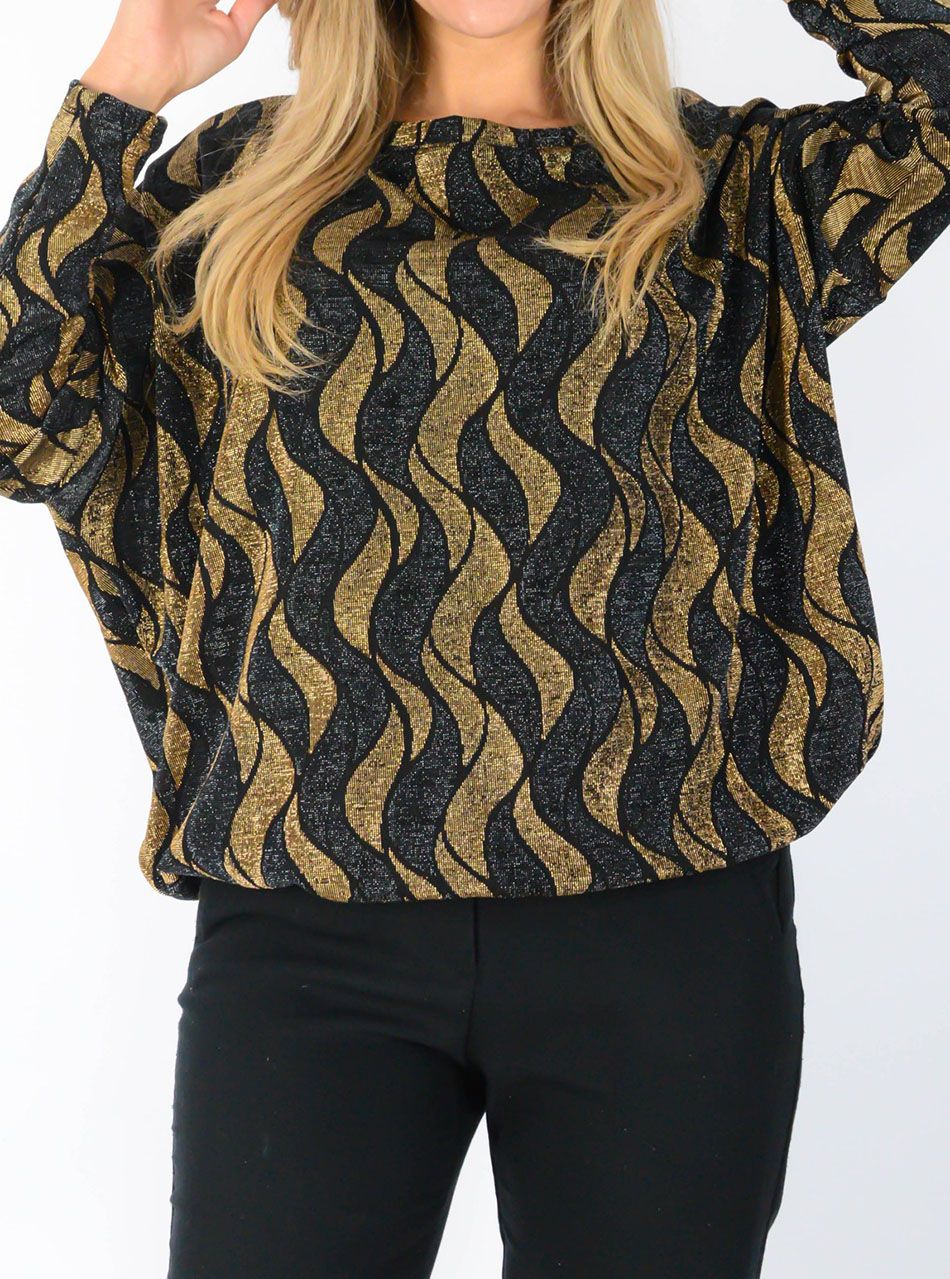 YesStory gumis aljú, aszimmetrikus csillámos felső I. 