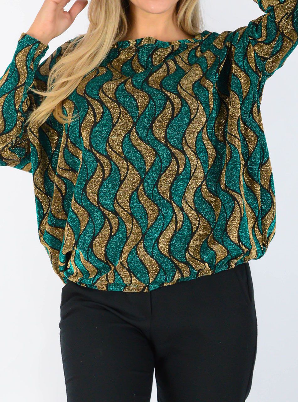 YesStory gumis aljú, aszimmetrikus csillámos felső III. 