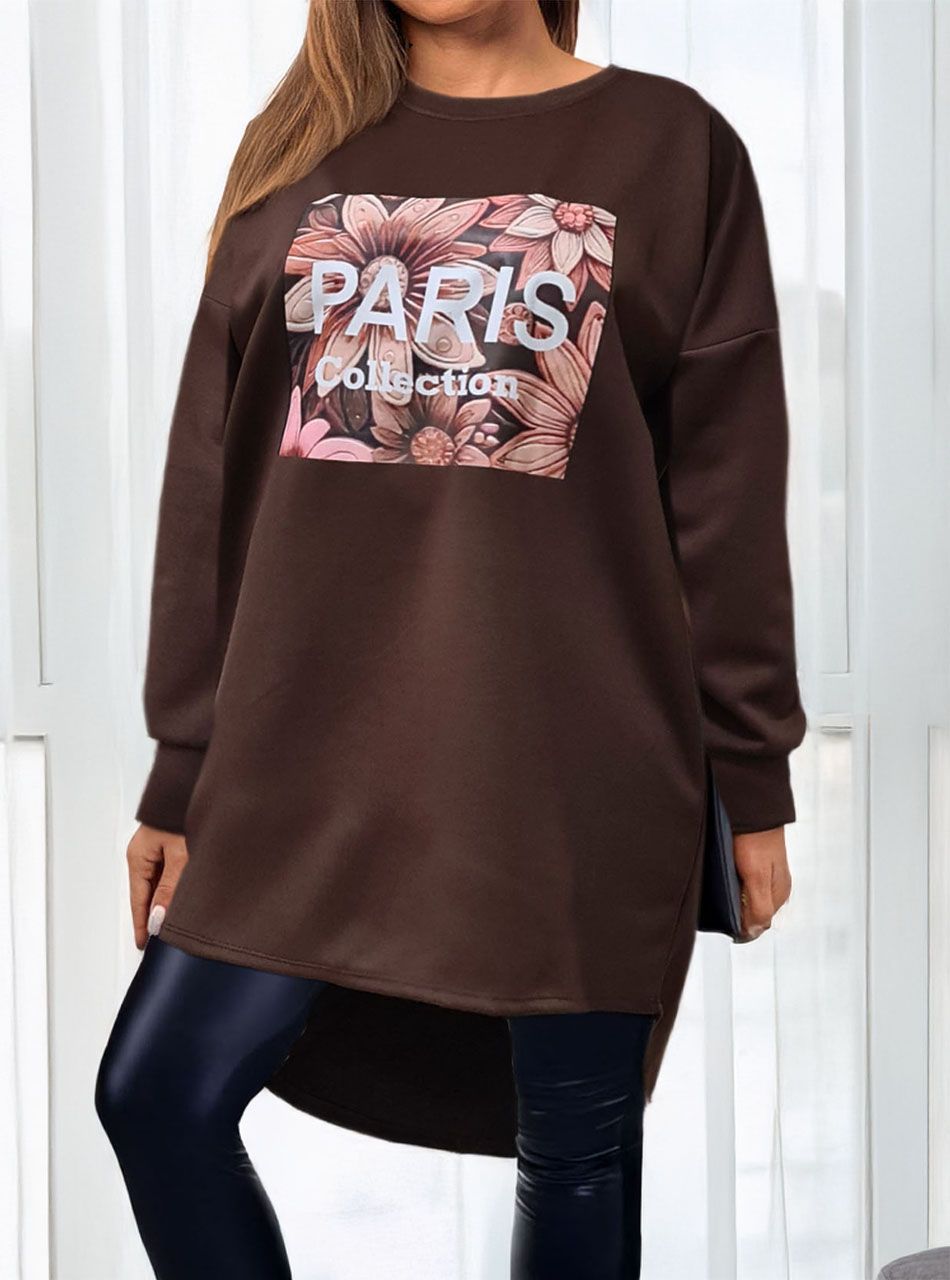 Hátul hosszított, mintás-feliratos tunika I.