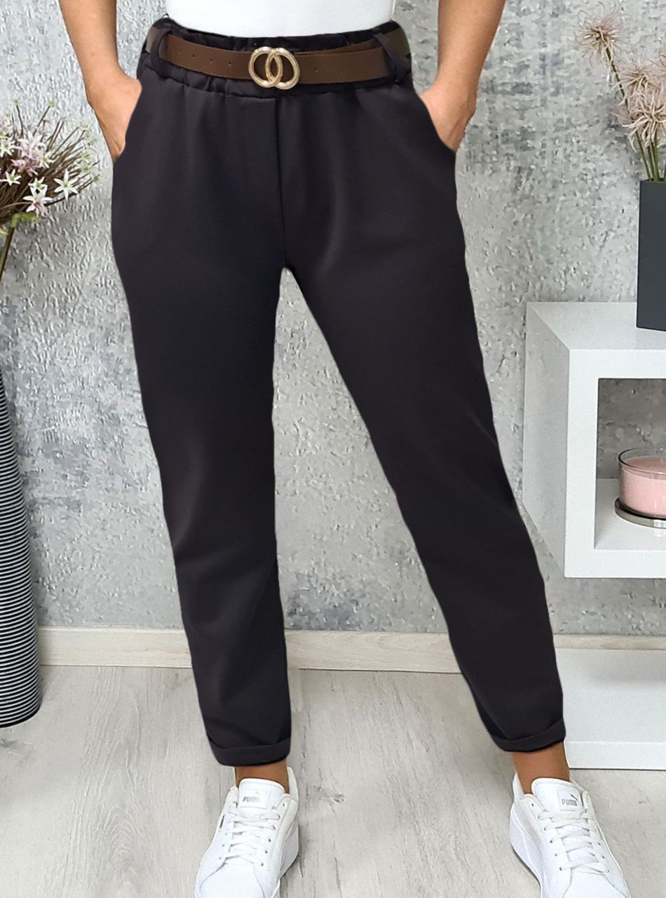 Diane, gumis derekú zsebes nadrág (csokibarna)