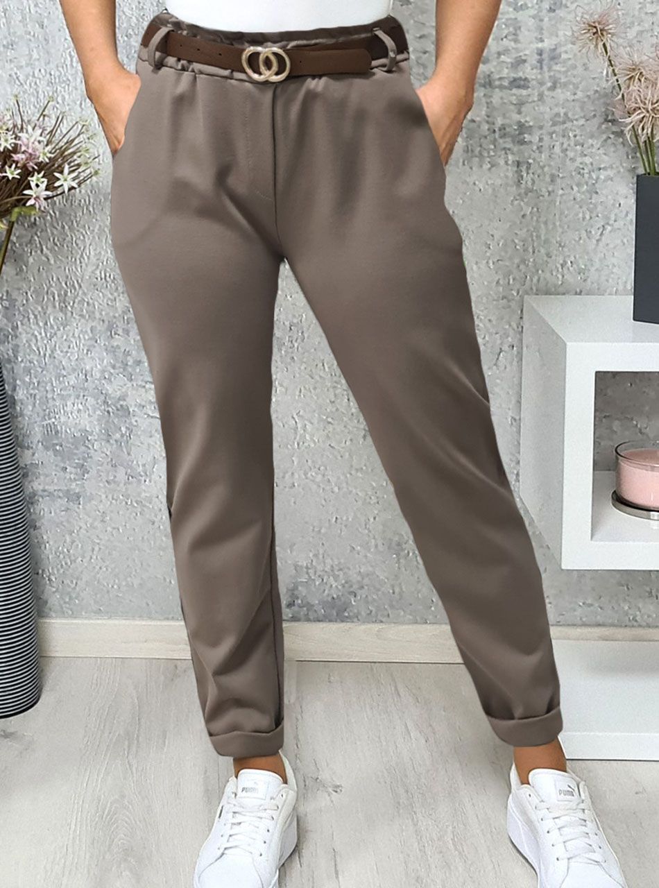 Diane, gumis derekú zsebes nadrág (tejeskávé)