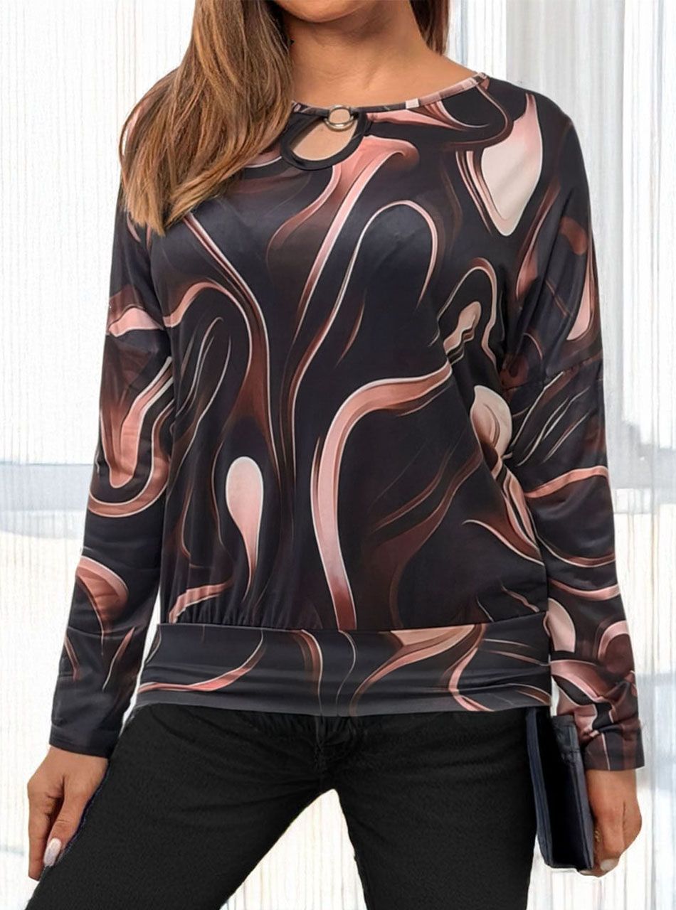 Lily, csepp kivágású mintás felső V.