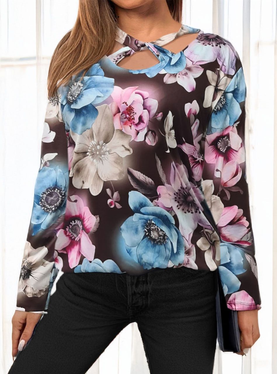 Keresztpántos, gumis aljú mintás felső I.