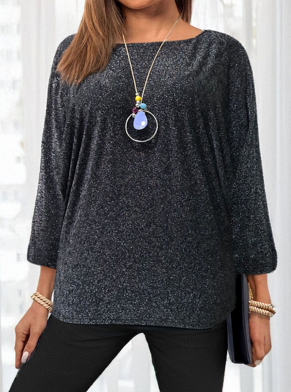 Csillámos denevér felső nyaklánccal (fekete)