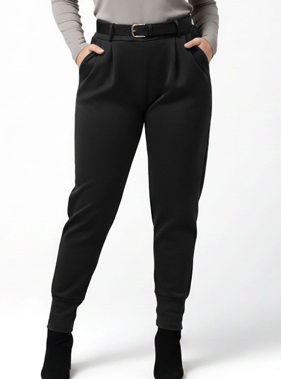 Janet zsebes nadrág övvel (fekete)