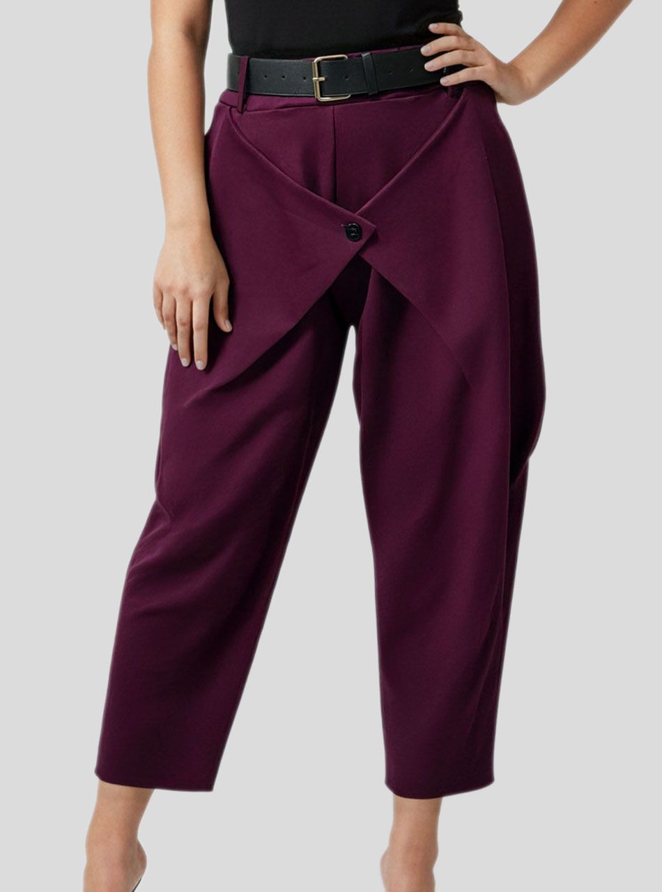 Bethany, átlapolt öves nadrág (bordó)