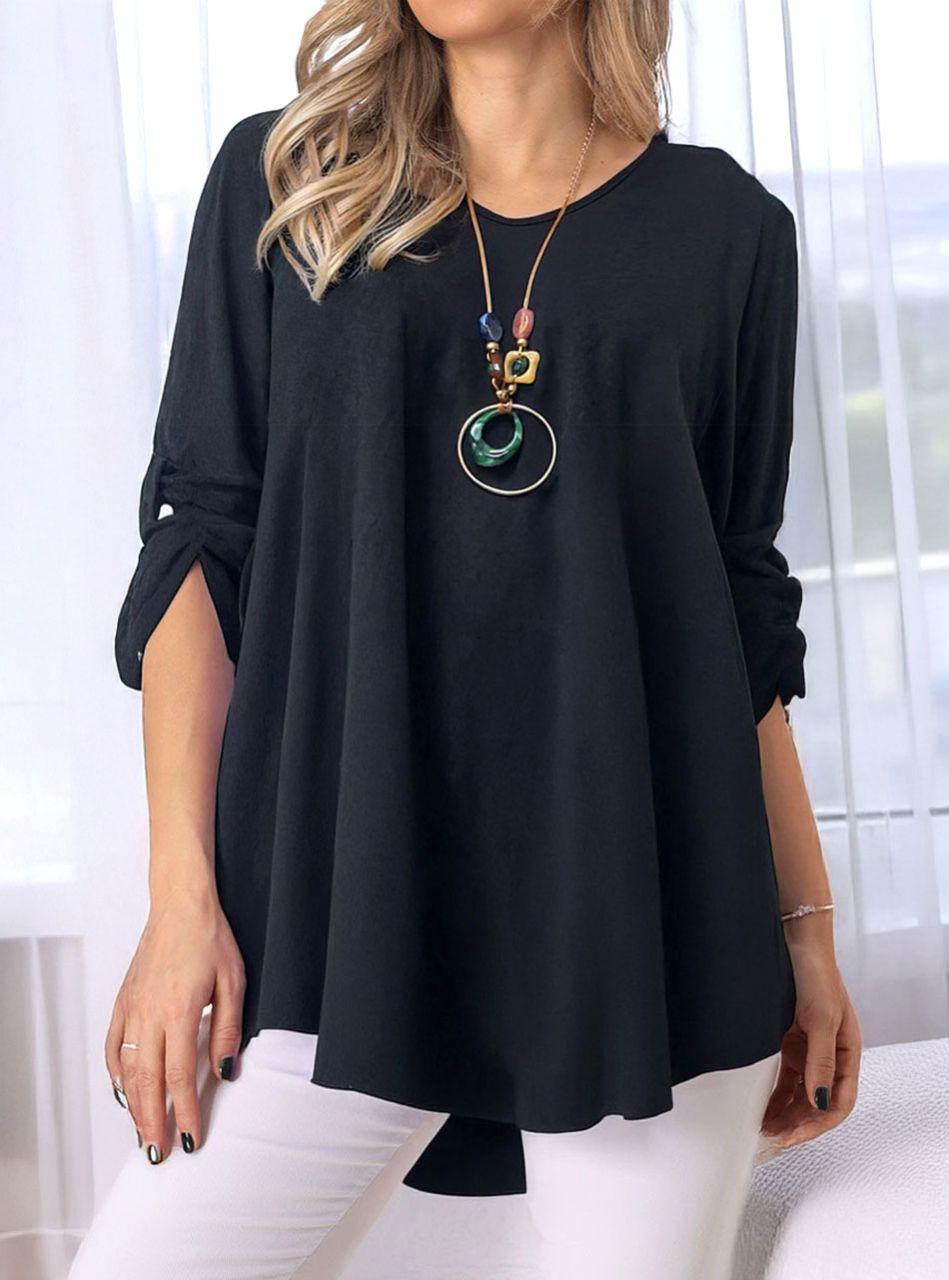 Kerekített aljú, A vonalú felső nyaklánccal (fekete)