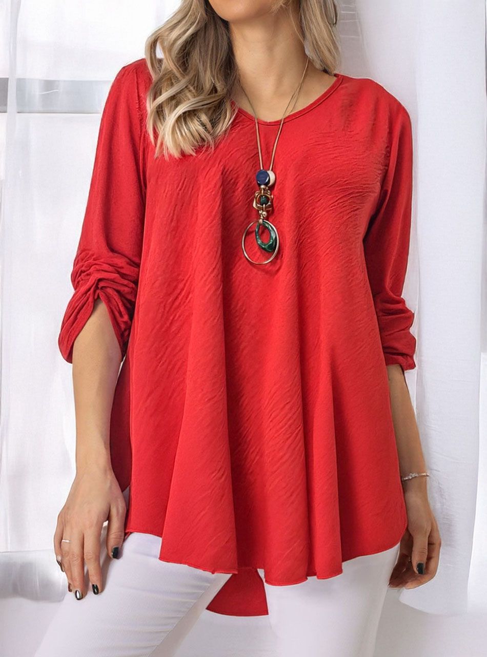 Kerekített aljú, A vonalú felső nyaklánccal (piros)