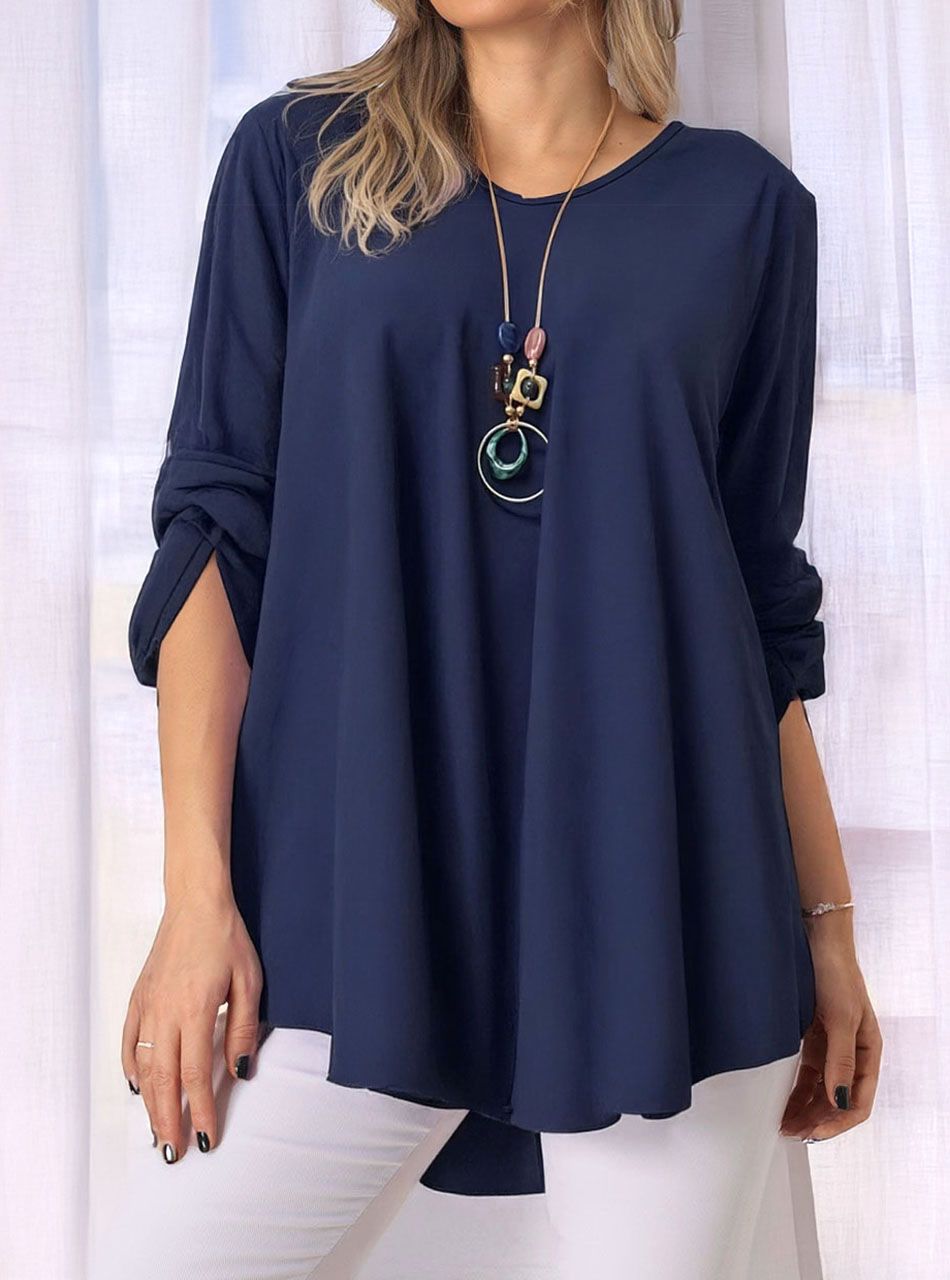 Kerekített aljú, A vonalú felső nyaklánccal (sötétkék)