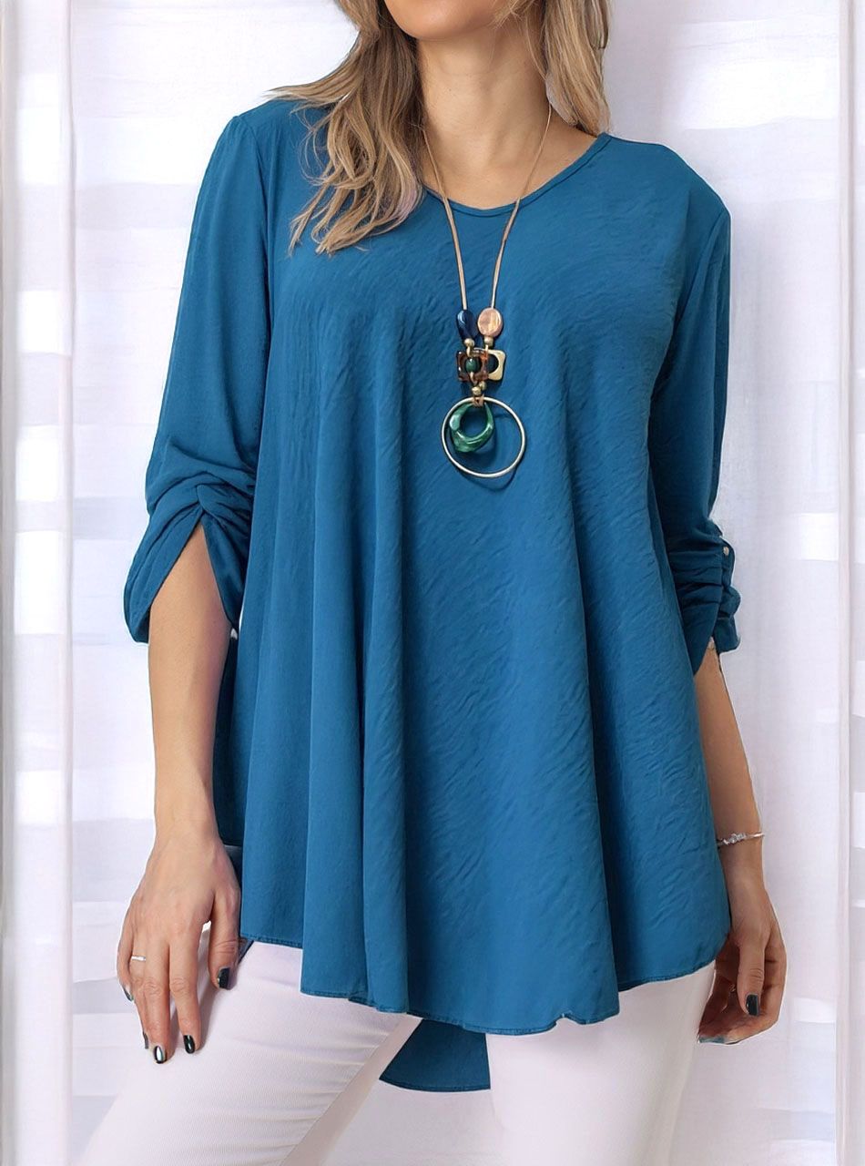 Kerekített aljú, A vonalú felső nyaklánccal (petrol)