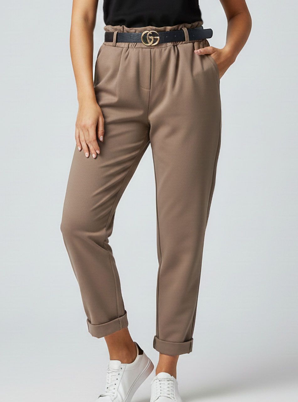 Destiny, zsebes nadrág övvel (tejeskávé)