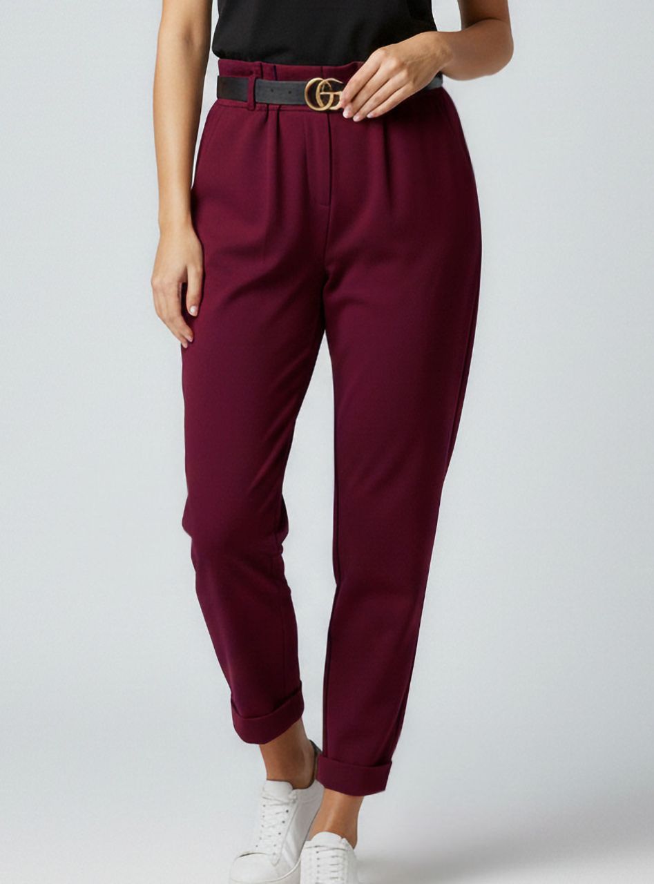 Destiny, zsebes nadrág övvel (bordó)