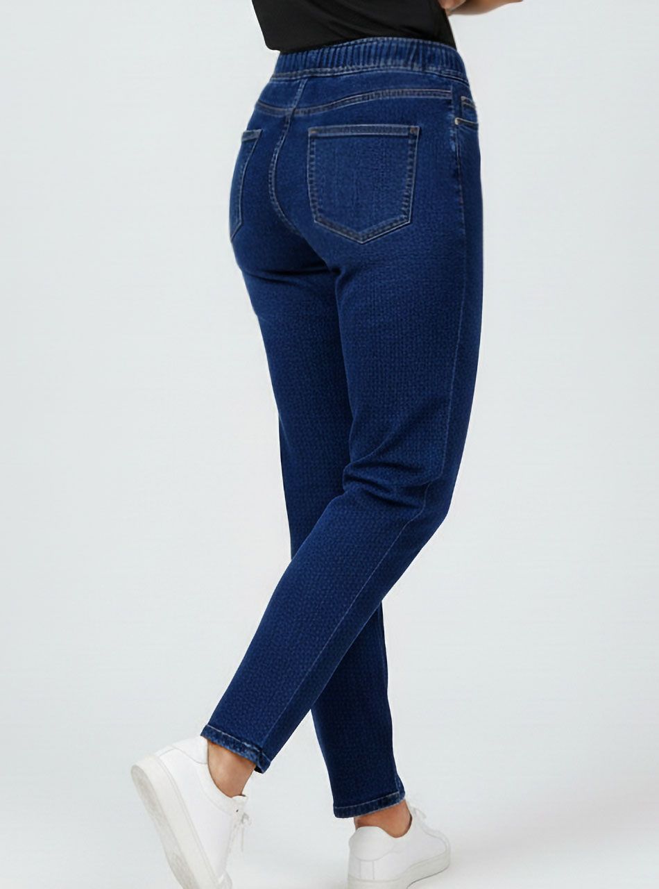 Gumis derekú, zsebes farmernadrág