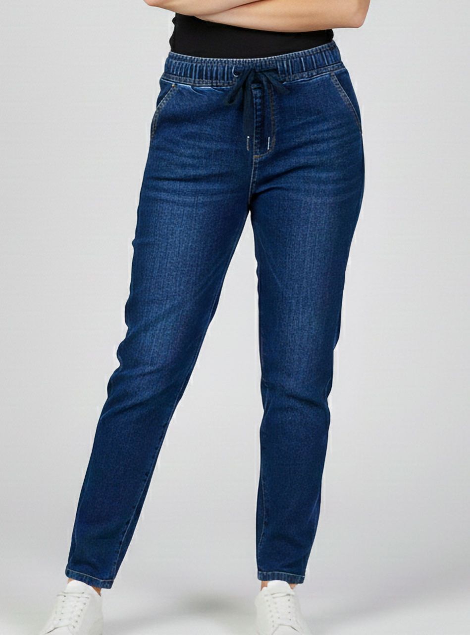 Gumis derekú, zsebes farmernadrág