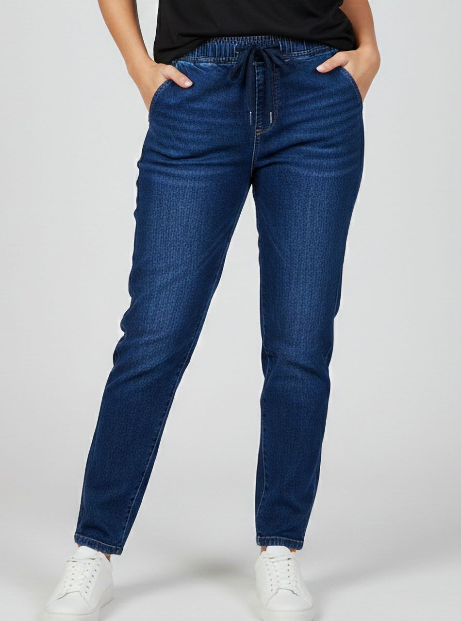 Gumis derekú, zsebes farmernadrág