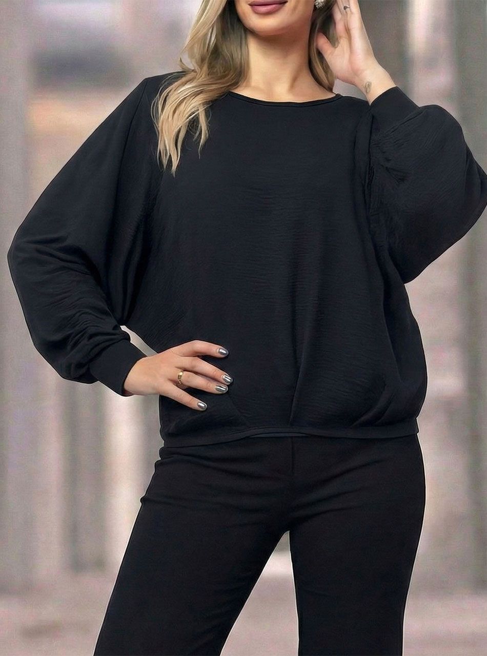 Tűzött aljú, lenge denevér felső (fekete)