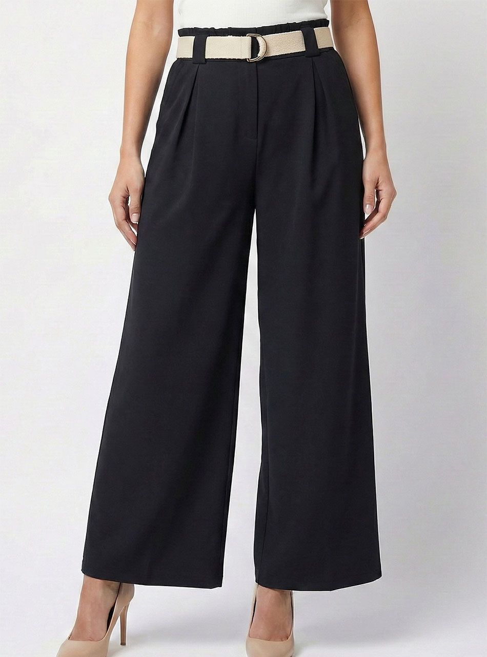 Mindy, zsebes nadrág övvel (fekete)